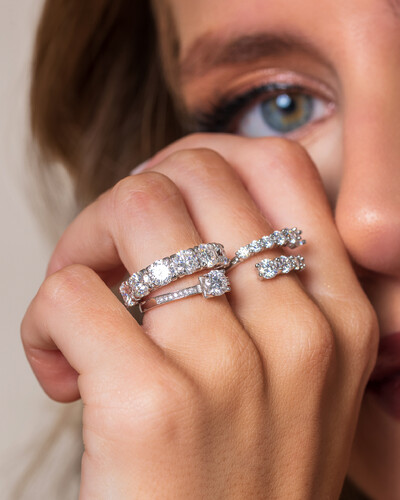 Foto Anel Tiana - Moissanite - 1.0ct - 6,5 mm - Prata 925
