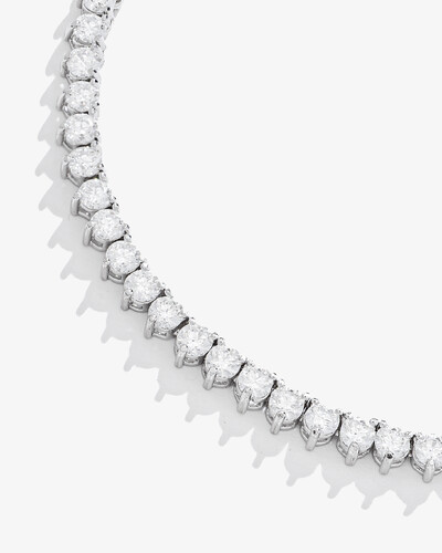 FotoColar Riviera Cloe- Moissanite - 3mm- 40 cm- 12.4ct - 3 Garras - Prata 950