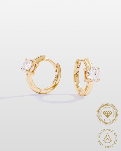 Foto Brinco Argola Mariah - Moissanite 5 mm - 1ct - - Prata 925
