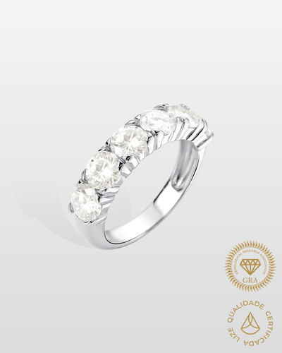 Foto Anel Aparador Eternity - Moissanite 5 mm - 0.5ct - Prata 925