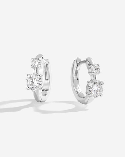 Foto Brinco Argola Maxine - Moissanite - ct - Prata 925