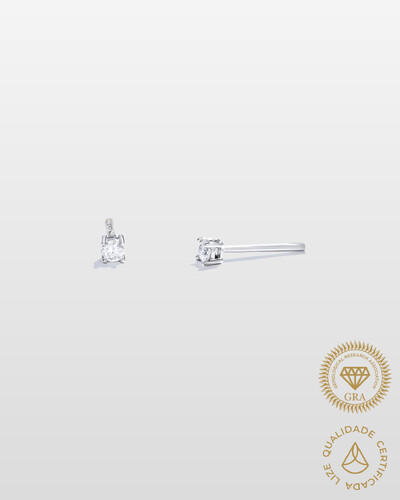 Foto Brinco Ponto de Luz Line Moissanite - 2mm - 0.06ct - Prata 925