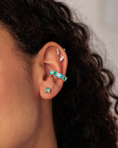 Foto Piercing Duplo Turmalina Fusion - Prata 925