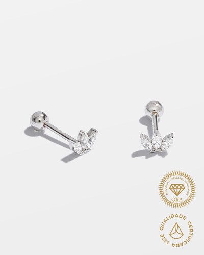 Foto Piercing Naya - Moissanite 1.5x3mm - 0.3ct - Prata 925 (Tarraxa Baby)