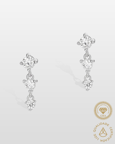 Foto Brinco Ponto de Luz Yara Moissanite - 3.5mm - 0.73ct - Prata 925