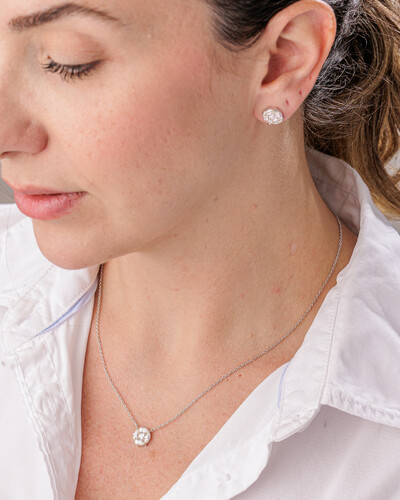 FotoBrinco Noite e Luz Moissanite - 3,3 mm - Prata 925