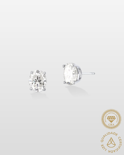 Foto Brinco Arles Moissanite - 3.0ct - 10mm - Prata 925