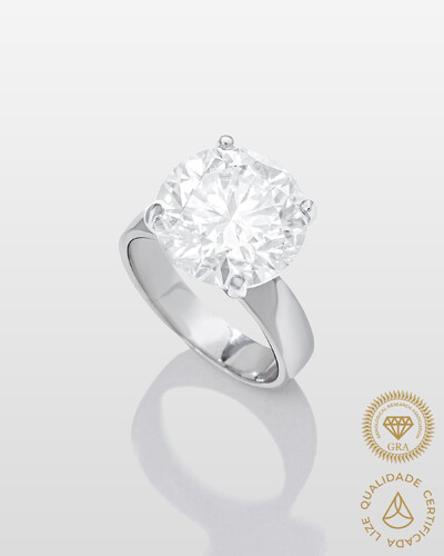 Foto Anel Ivis - Moissanite 12,5mm - 7.0ct - Prata 925