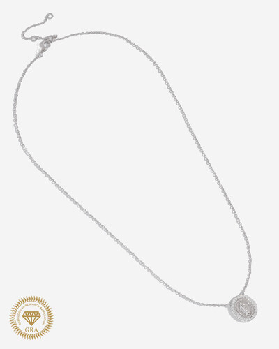 Foto Colar Medalha Nossa Senhora das Graças Moissanite - 1.3mm - 0.01ct - Prata 925