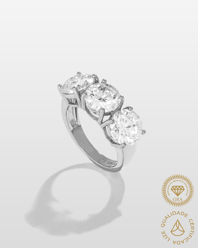 Foto Anel Mariah - Moissanite - 6.0ct - 8 mm - Prata 925