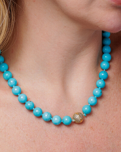 FotoColar Esferas Howlita Turquesa