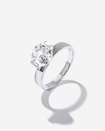 FotoBrinco Ponto de Luz Moissanite Tiana - 3.0ct - 9 mm - Prata 925