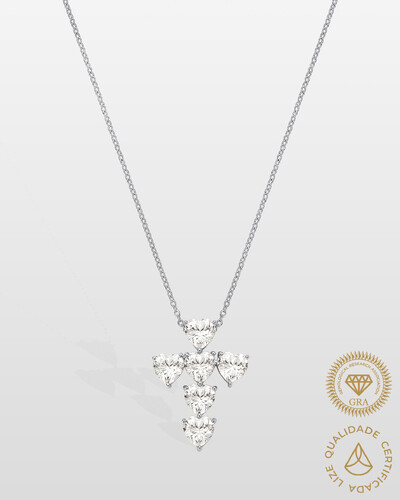 Foto Colar Cruz Bianca - Moissanite - 4.8 ct - Prata 925