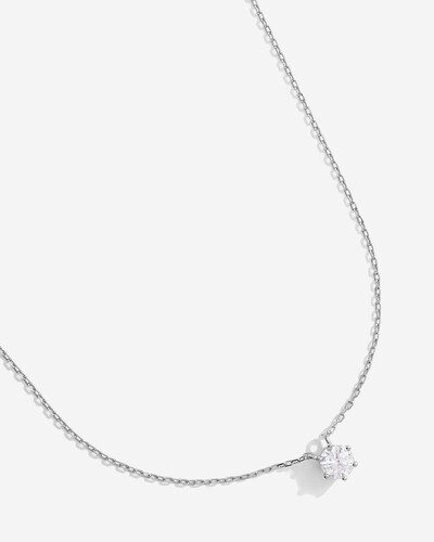 Foto Colar Ponto de Luz Glitz - Moissanite - 5,25 mm - 0.54ct - Prata 925 - 6 Garras - Banho Ouro 18k