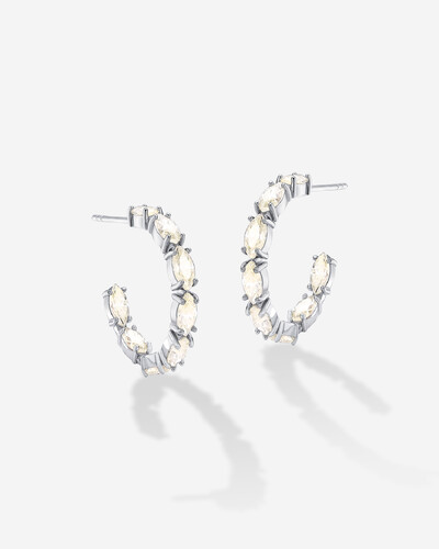 Foto Brinco Argola Arles Moissanite 10 mm - Prata 925