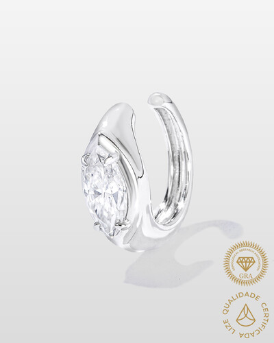Foto Piercing Rita - Moissanite 4 mm x 8 mm - 0.5ct - Prata 925