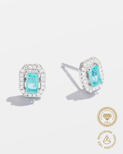 Foto Brinco Retangular Beatrice Moissanite 1.3*50-4.0mm*2 1.1ct - Prata 925