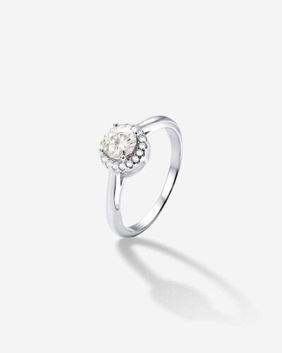 Foto Anel Luxo Moissanite 5 mm - Prata 925