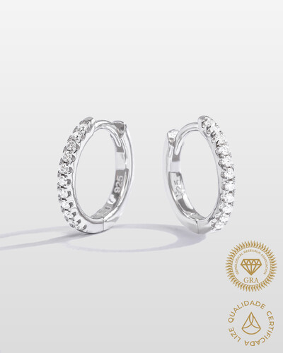 Foto Brinco Argola Liara - Moissanite - 1,2 mm- 0,176ct - Prata 925