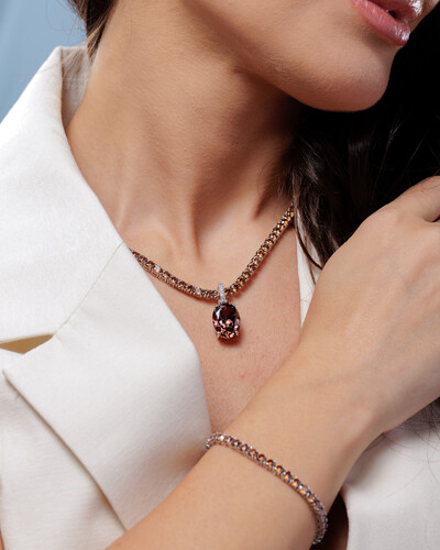 FotoPulseira Riviera Chocolate 4 mm - Prata 925