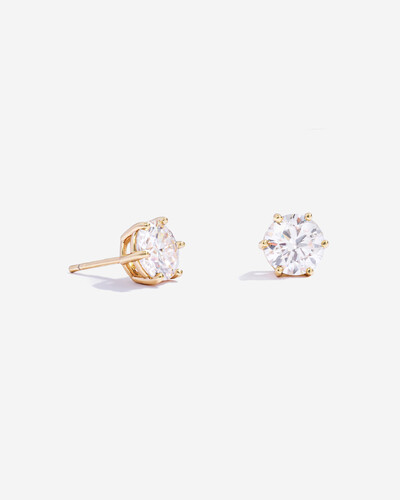 Foto Brinco Solitário Thaís- Moissanite 8 mm - 4.0ct - Prata 925
