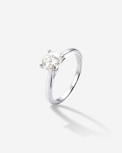 Foto Anel Solitário Moissanite 6,5 mm - Prata 925