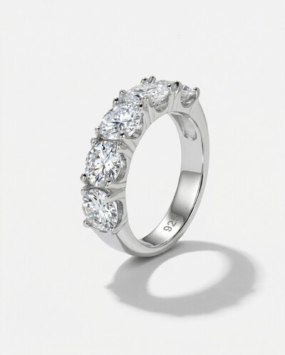 Foto Anel Aparador Moissanite Aylin - 6,0mm- 0.8ct - Prata 925