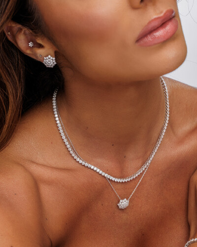 Foto Colar Celine Moissanite - 2,0 mm - 0.66ct Prata 925