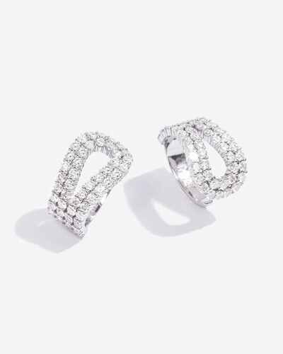 Foto Piercing Loop ( Duplo) - Moissanite 2 mm - 3.53ct- Prata 925