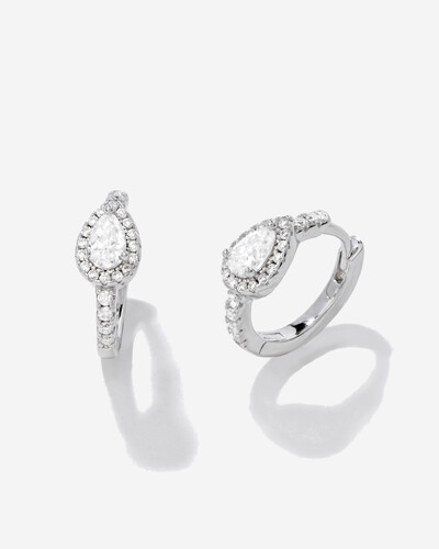 Foto Brinco Argola Moissanite Lyra - 3,5 mm - Prata 925