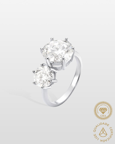 Foto Anel Luanda - Moissanite 7/10 mm - 5.2ct - Prata 925