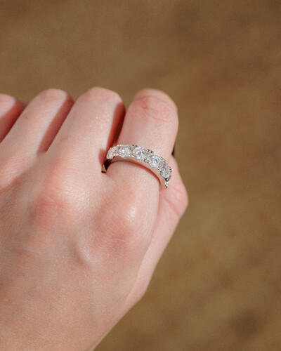 Foto Anel Aparador Russo Line - Moissanite - 5 mm- 0.5ct - Prata 925