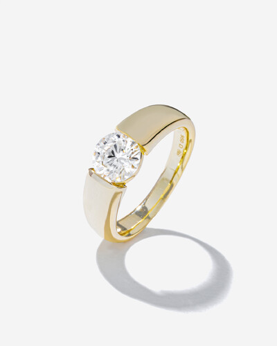 Foto Anel Solitário Queen Moissanite - 6,5mm - Prata 925