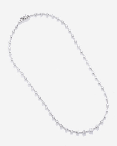 Foto Colar Riviera Fio Faca Laiza- Moissanite - 6mm- 13,2ct - Prata 925