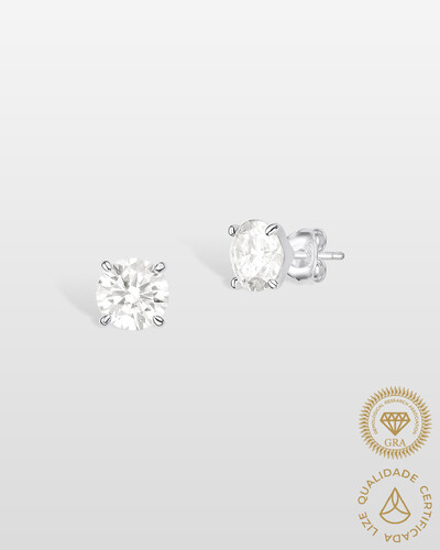 Foto Brinco Ponto de Luz Moissanite 8 mm - Prata 925