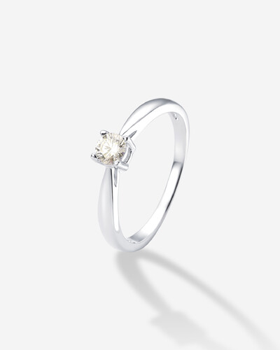 Foto Anel Solitário Moissanite 4 mm - Prata 925