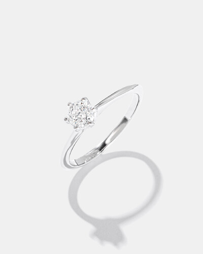 Foto Anel Solitário Évora - Moissanite - 5mm- 0.5ct - Prata 925