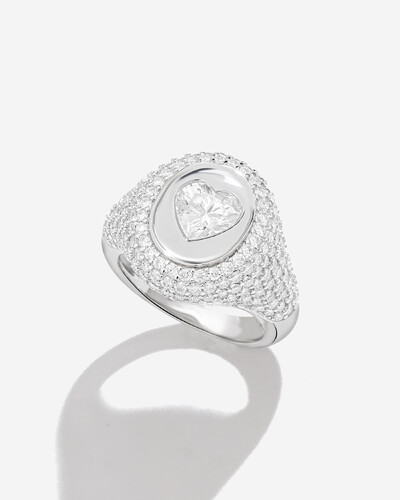 Foto Anel Mindinho Coração - Moissanite 2.29ct - Prata 925