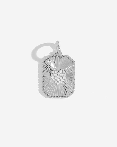 Foto Pingente Medalha Coração Moissanite - Prata 925