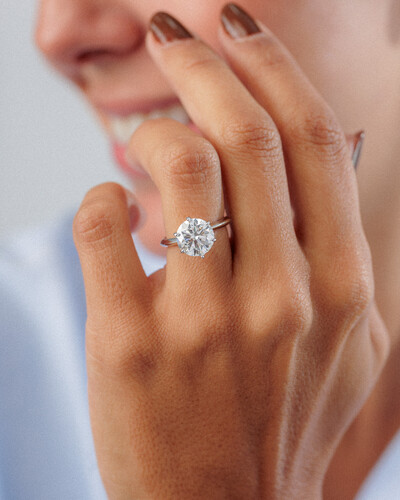 Foto Anel Solitário Chiara Moissanite - 10 mm - 4.0ct - Prata 925