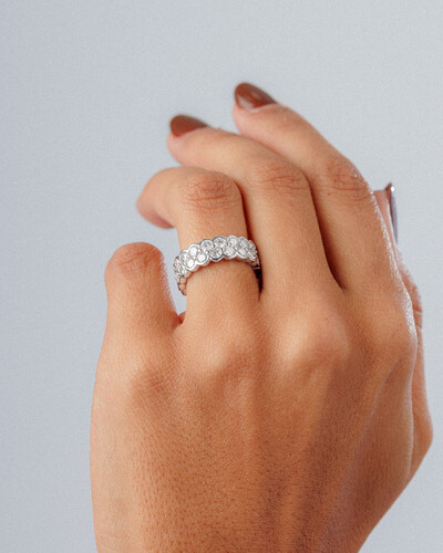 Foto Anel Aparador Olimpya - Moissanite 3.0mm - 3,5ct - Prata 925