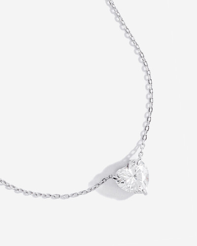 Foto Colar Coração Lily - Moissanite 10mm - 4.12ct - Prata 925