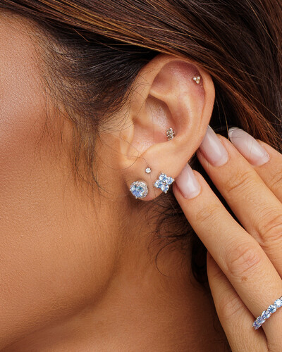 FotoAnel Aparador Moissanite Classic Color - 3 mm - 0.1ct - Prata 925