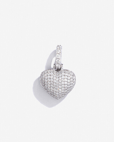 Foto Pingente Coraçao Cristalino - Moissanite - 0.896ct - Prata 925