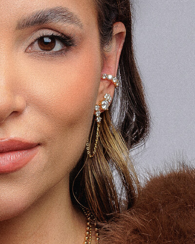 Foto Piercing Gilda ( Duplo) - Moissanite 3,5 mm - 2ct- Prata 925
