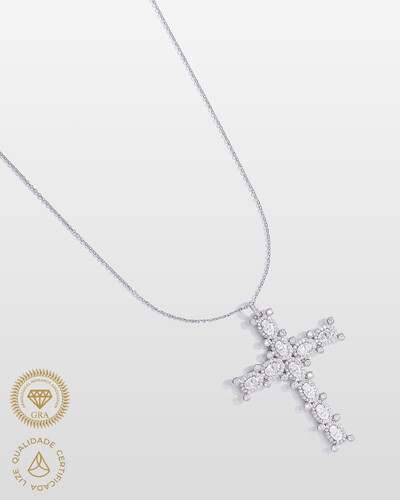 Foto Colar Cruz Moissanite - 9.8ct - Prata 925