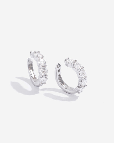 Foto Piercing Suzy (Duplo) - Moissanite 3,5 mm - 2ct- Prata 925