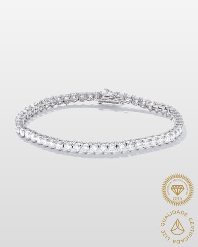 Foto Pulseira Riviera Moissanite - 3mm - 0.1ct - 17 cm - Prata 925