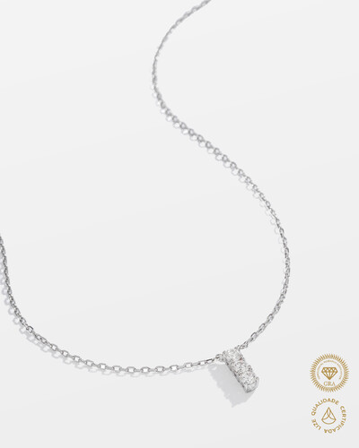 Foto Colar Vitta Moissanite 3mm x 3 - 0.3ct - Prata 925