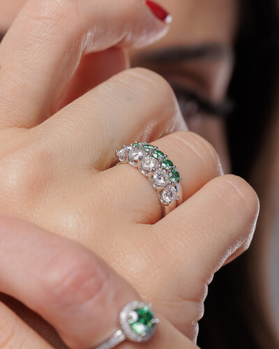 FotoAnel Aparador Moissanite Classic Color - 3 mm - 0.1ct - Prata 925